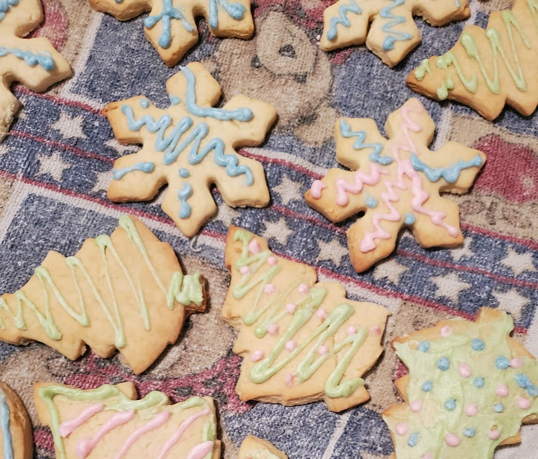 Christmas themed sugar cookies