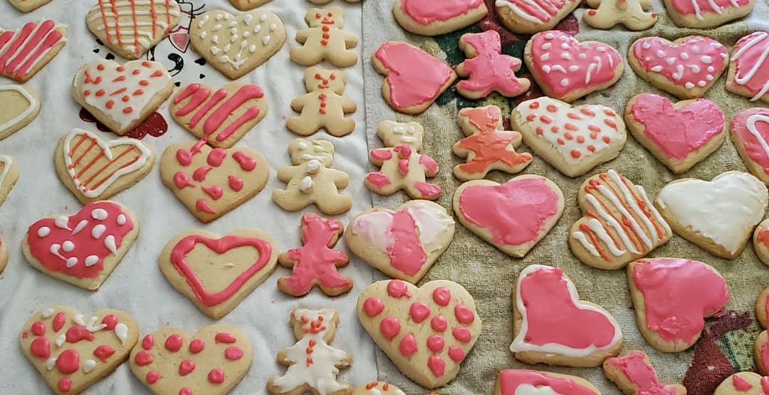 Valentines themed sugar cookies